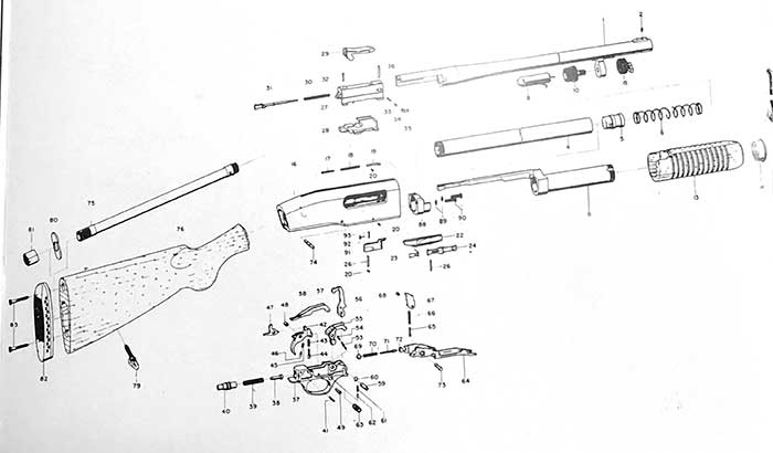 Beretta Shotgun model RS202 spare parts 12ga